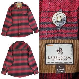Legendary Whitetails Shirt Men’s Size XL Red Plaid Buck Camp Flannel New